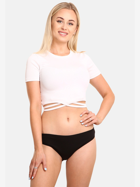 Nedeto Sada troch dámskych nohavičiek v modrej, červenej a čiernej farbe Nedeto