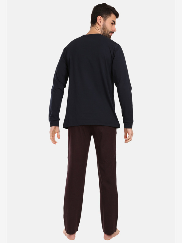 Nedeto Vínové a čierne pánske balónové pyžamo Nedeto