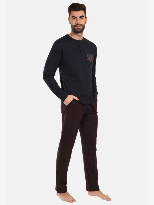 Nedeto Vínové a čierne pánske balónové pyžamo Nedeto