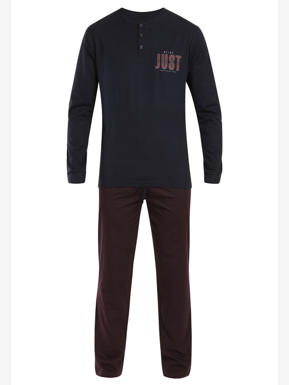 Nedeto Vínové a čierne pánske balónové pyžamo Nedeto