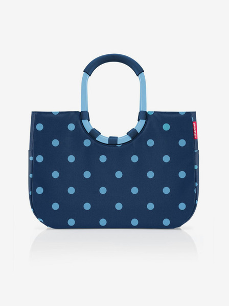 Reisenthel Tmavomodrá dámska bodkovaná taška Reisenthel Loopshopper L Frame Mixed Dots