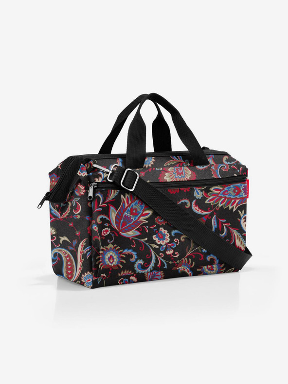 Reisenthel Vínová čierna dámska vzorovaná cestovná taška Reisenthel Allrounder S Pocket Paisley Black