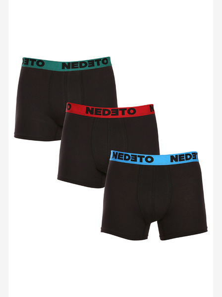 Nedeto Súprava troch pánskych boxeriek v čiernej farbe Nedeto