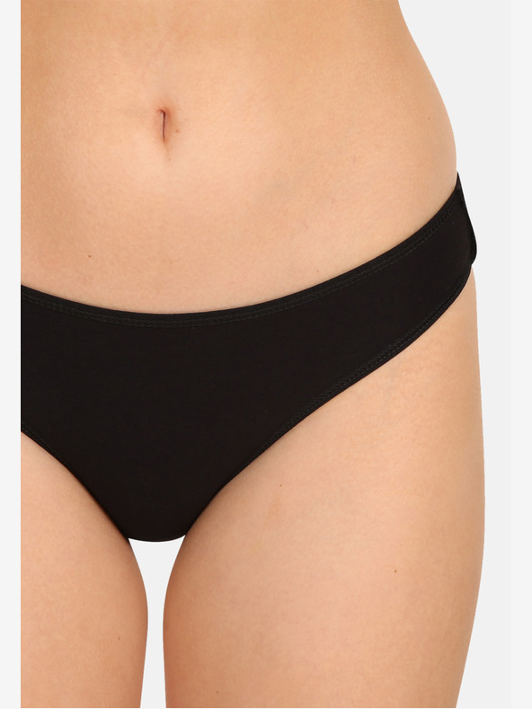 Nedeto Súprava troch dámskych nohavičiek v čiernej farbe Nedeto