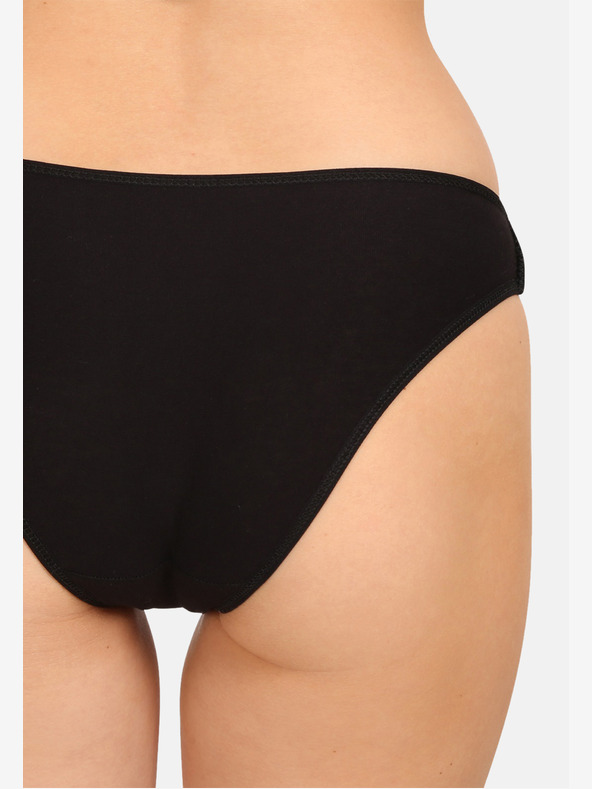 Nedeto Súprava troch dámskych nohavičiek v čiernej farbe Nedeto