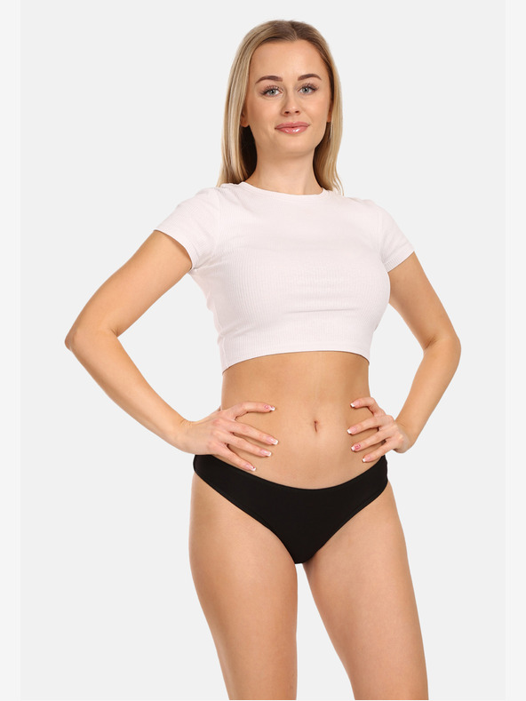 Nedeto Súprava troch dámskych nohavičiek v čiernej farbe Nedeto