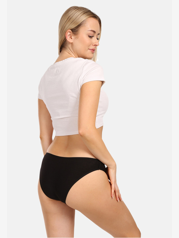 Nedeto Súprava troch dámskych nohavičiek v čiernej farbe Nedeto