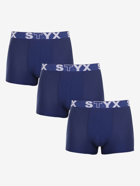 Styx Súprava troch pánskych boxeriek v tmavomodrej farbe STYX