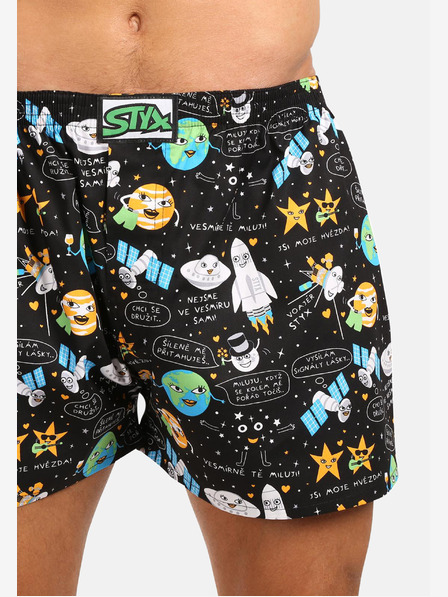 Styx Pánske šortky Styx art klasické elastické vesmírne šortky