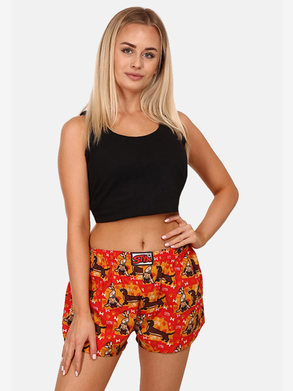 Styx Dámske klasické elastické šortky Styx art dogs