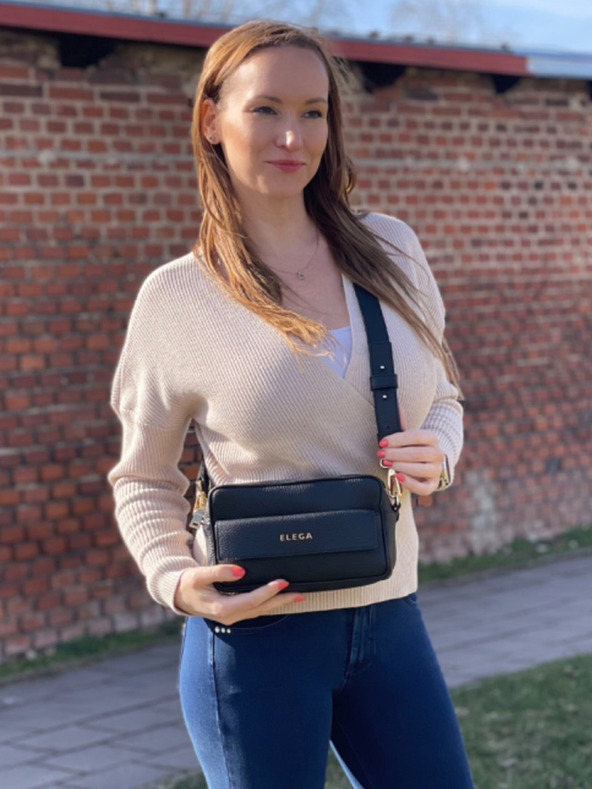 Elega Čierna dámska kabelka Elega Nokky