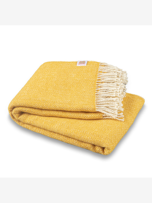Balkanova Vlnená deka Elma I - horčicovo žltá