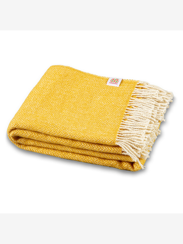 Balkanova Vlnená deka Elma I - horčicovo žltá