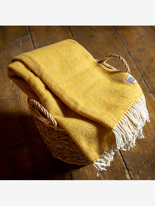 Balkanova Vlnená deka Elma I - horčicovo žltá