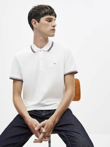 Celio Biele pánske polo tričko Celio Necetwo