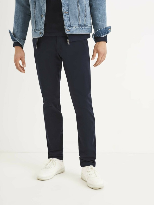 Celio Tmavomodré pánske nohavice Celio