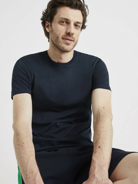 Celio Tmavomodré základné tričko Celio Tebase
