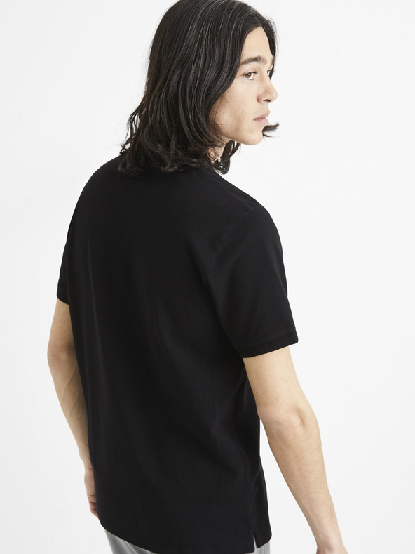 Celio Čierne pánske polo tričko Celio Teone