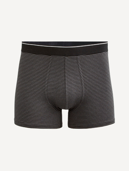 Celio Tmavosivé pánske pruhované boxerky Celio