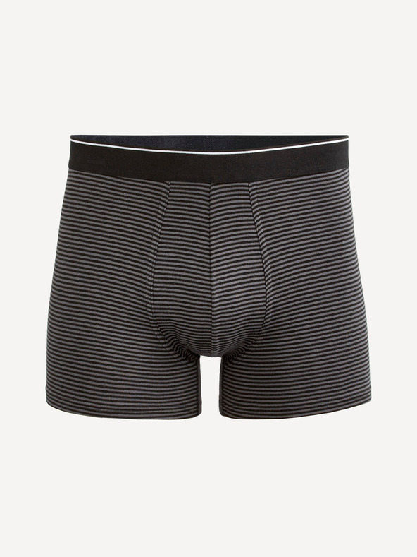 Celio Tmavosivé pánske pruhované boxerky Celio