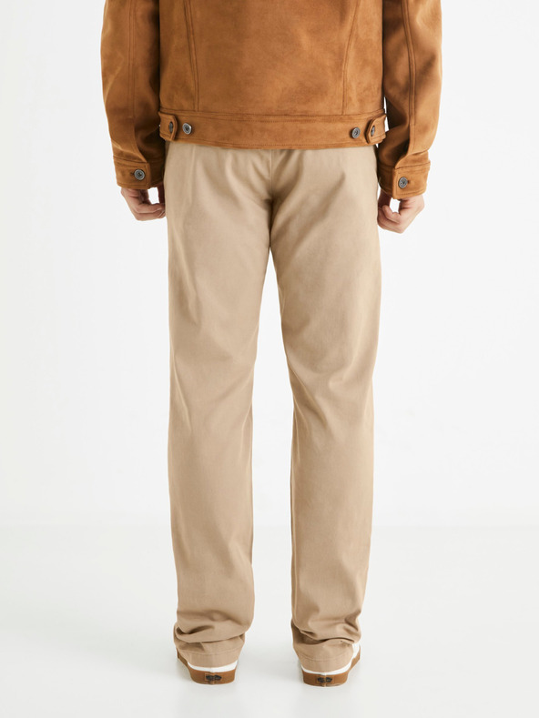 Celio Béžové pánske chino nohavice Celio
