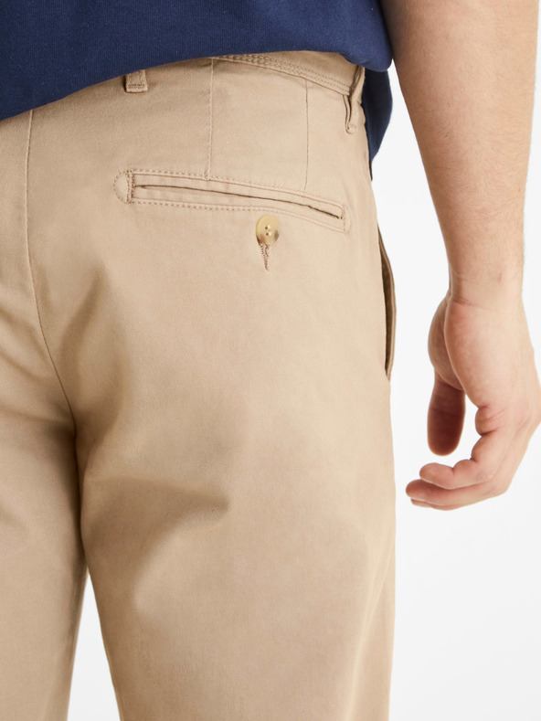 Celio Béžové pánske chino nohavice Celio