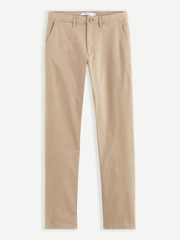 Celio Béžové pánske chino nohavice Celio