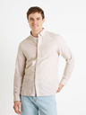 Celio Béžová regular oxford košeľa Celio Caoxfordy