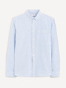 Celio Svetlomodré pánske pruhované tričko regular fit Celio Caoxfordy