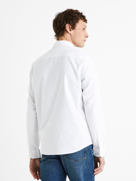 Celio Biele pánske bavlnené tričko Celio Daxford regular