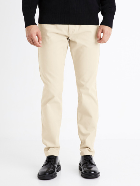Celio Béžové pánske chino nohavice Celio Tocharles