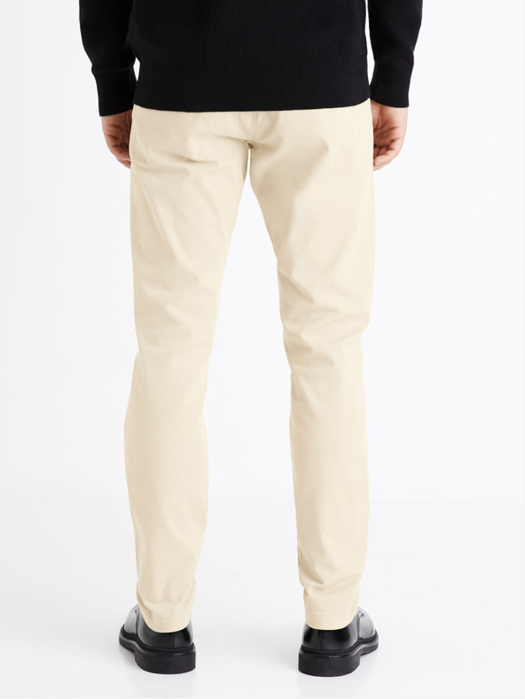 Celio Béžové pánske chino nohavice Celio Tocharles
