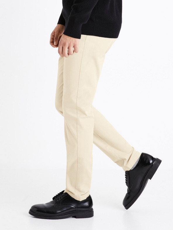 Celio Béžové pánske chino nohavice Celio Tocharles