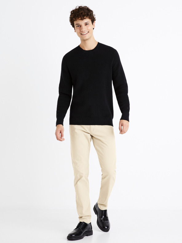 Celio Béžové pánske chino nohavice Celio Tocharles