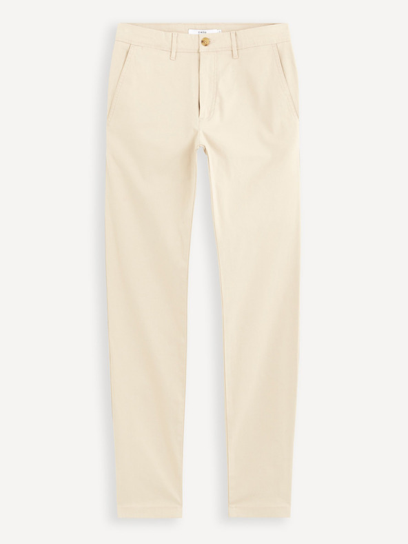Celio Béžové pánske chino nohavice Celio Tocharles