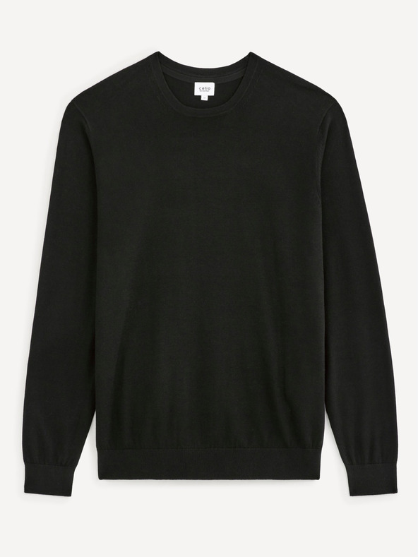 Celio Čierny pánsky sveter Celio Decoton