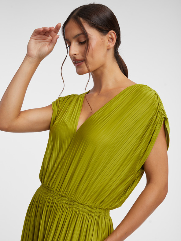 Orsay Zelené dámske plisované maxišaty ORSAY