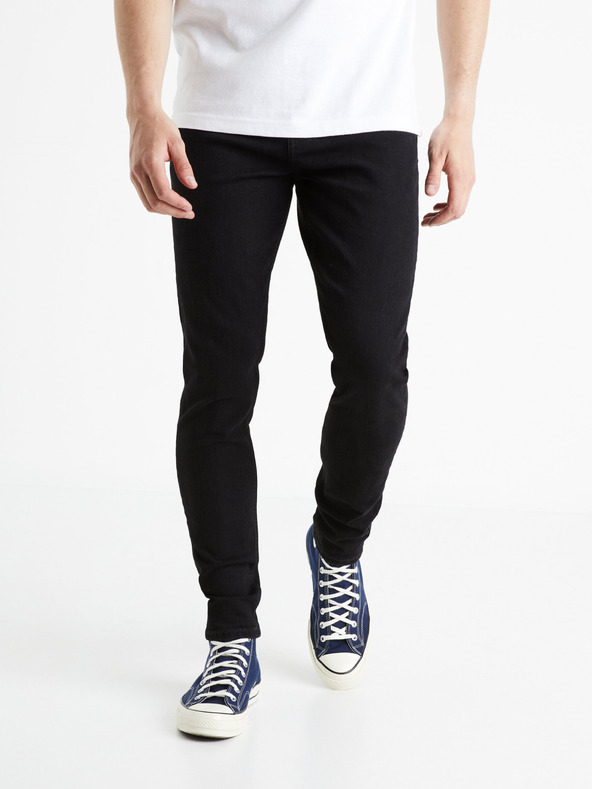Celio Čierne pánske džínsy skinny fit Celio Foskinny1