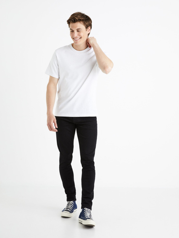 Celio Čierne pánske džínsy skinny fit Celio Foskinny1
