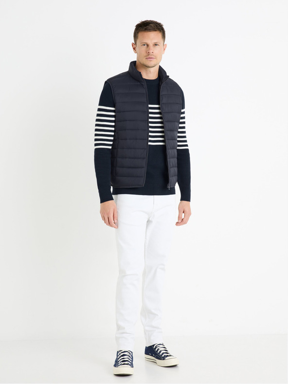 Celio Tmavomodrá pánska prešívaná vesta Celio Fulock