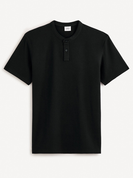 Celio Čierne pánske základné polo tričko Celio Gesohel