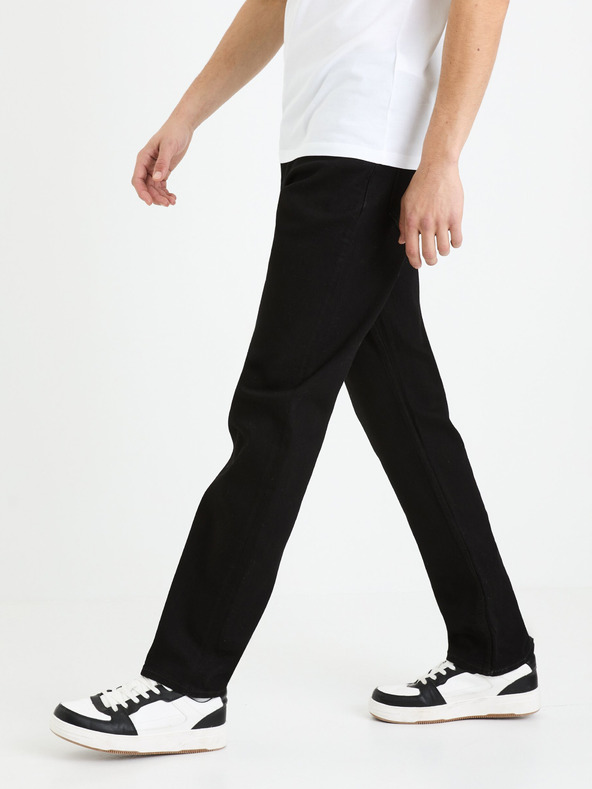 Celio Čierne pánske džínsy rovného strihu Celio C15