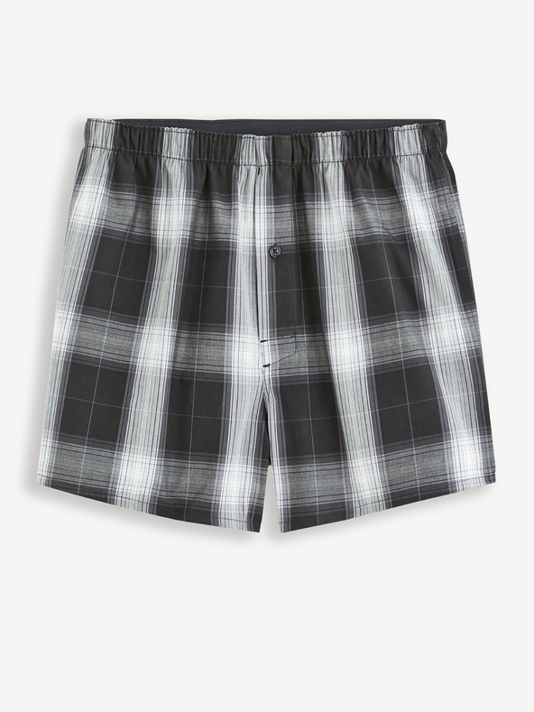 Celio Šedé pánske kockované krátke pyžamo Celio Gipyshort2
