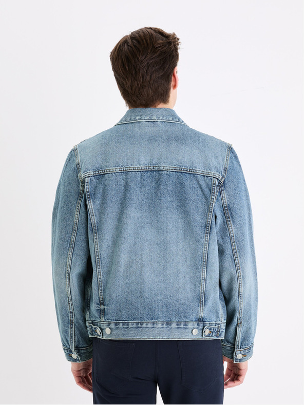 Celio Modrá pánska džínsová bunda Celio Gudens