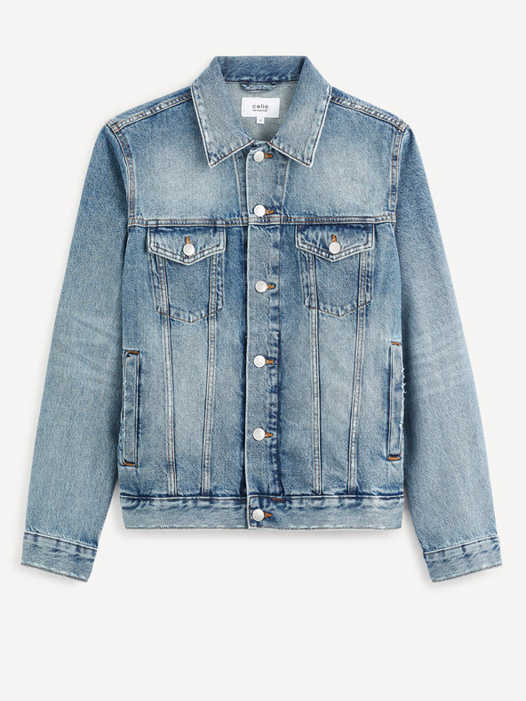 Celio Modrá pánska džínsová bunda Celio Gudens