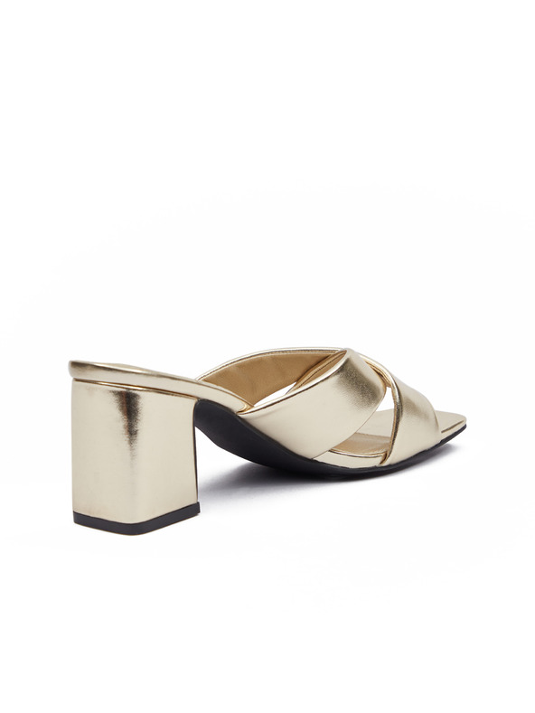 Orsay Zlaté dámske šľapky na podpätku ORSAY