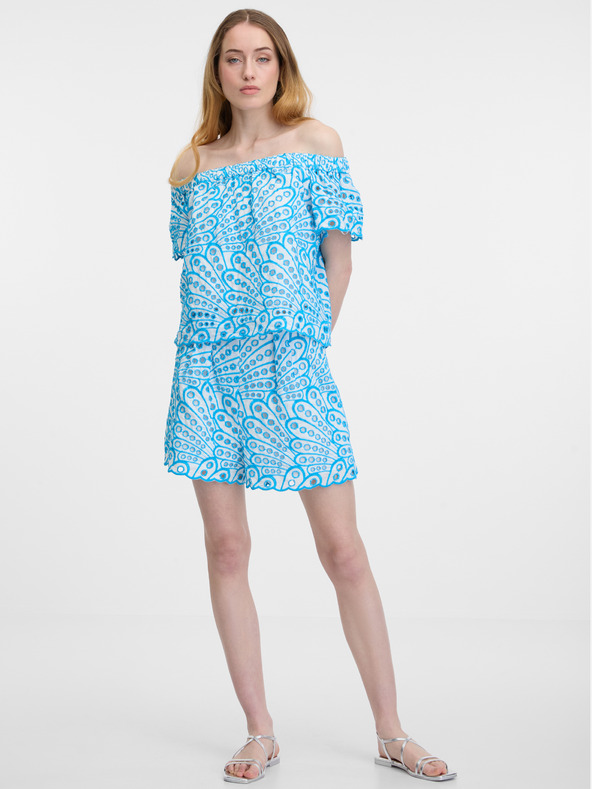 Orsay Modré dámske vzorované kraťasy ORSAY