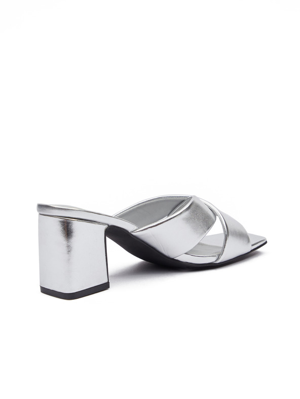 Orsay Strieborné dámske papuče na podpätku ORSAY