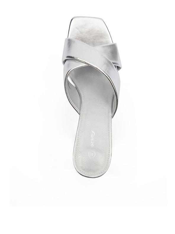 Orsay Strieborné dámske papuče na podpätku ORSAY