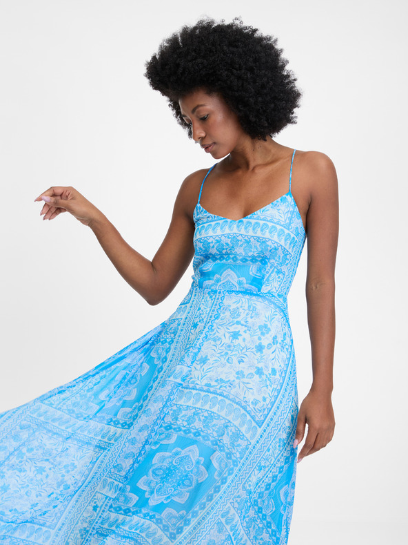 Orsay Modré dámske midi šaty ORSAY